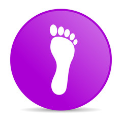 footprint violet circle web glossy icon