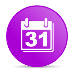 calendar violet circle web glossy icon
