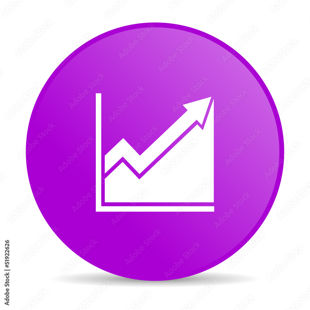 Poster histogram violet circle web glossy icon