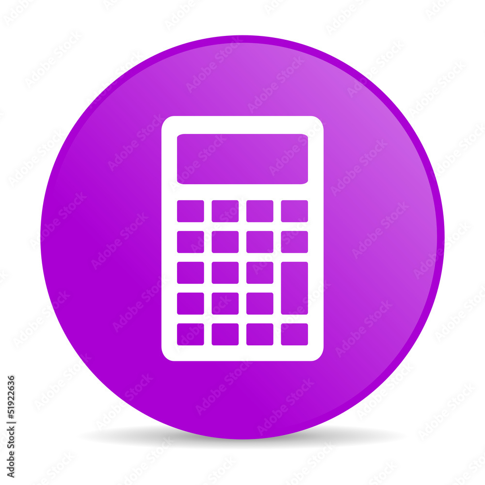 Poster calculator violet circle web glossy icon