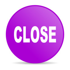 close violet circle web glossy icon