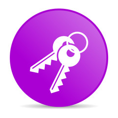 keys violet circle web glossy icon