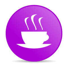 coffee violet circle web glossy icon