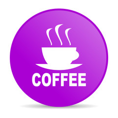 coffee violet circle web glossy icon