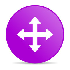 arrows violet circle web glossy icon