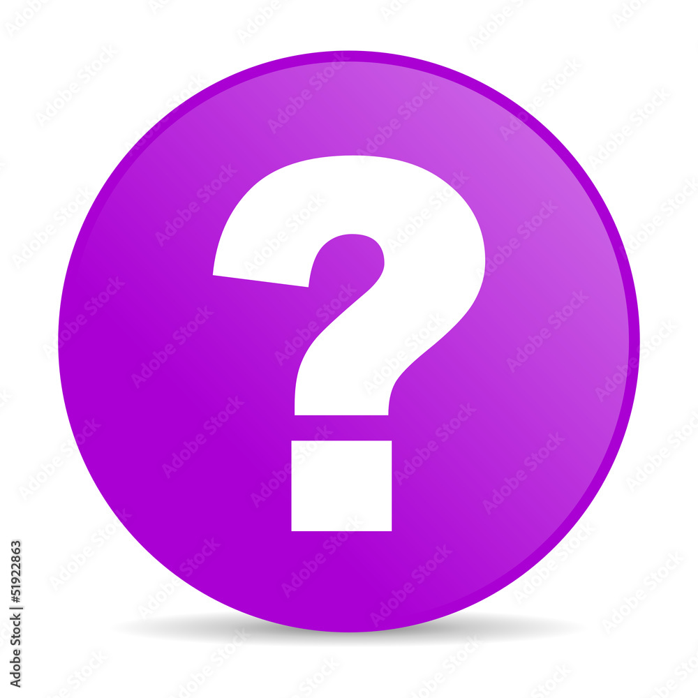Poster question mark violet circle web glossy icon