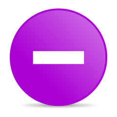 minus violet circle web glossy icon