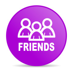 friends violet circle web glossy icon