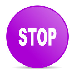 stop violet circle web glossy icon
