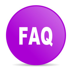 faq violet circle web glossy icon