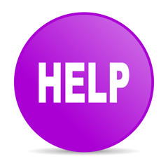 help violet circle web glossy icon