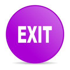 exit violet circle web glossy icon
