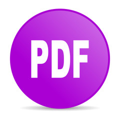 pdf violet circle web glossy icon
