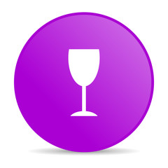 glass violet circle web glossy icon