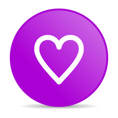 heart violet circle web glossy icon