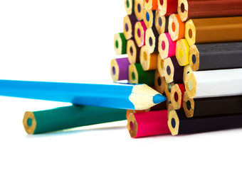 Close-up picture of multicolor pencils