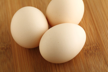 eggs on wooden background