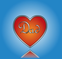 Love Dad Illustration with red heart and creative dad text
