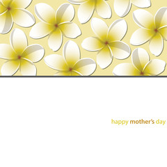Happy Mother's Day Frangipani (Plumeria) card in vector format.