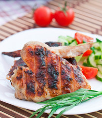 Chicken wings with salad