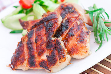 Chicken wings with salad