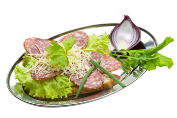 Sandwich with salami