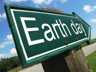 Earth Day road sign
