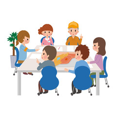 会議をする人物