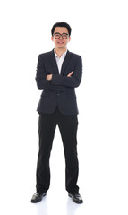 Young Asian chinese business man isolated on white background. F