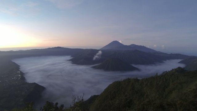 timelapse sunrise volcano