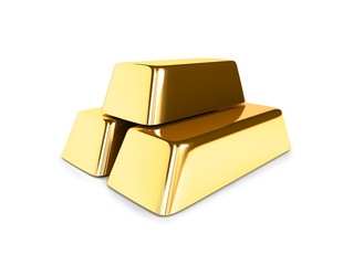 golden bars on white background