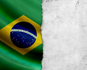 Fototapeta na wymiar Grunge Brazil flag