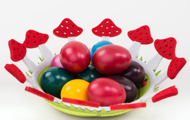 a nice basket with colored Easter eggs