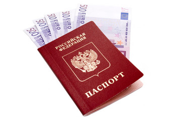 Russian international passport and Euro money