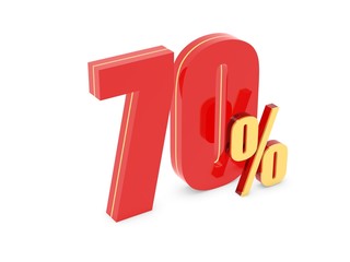 70 Percent off - red symbol
