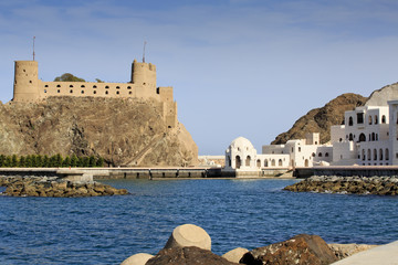 Sultan's Palace complex with Al-Jalali fort in Old Muscat