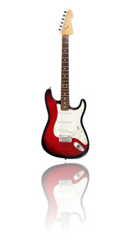 E-Gitarre mit Spiegelung, redburst