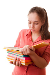 Teenager girl with books