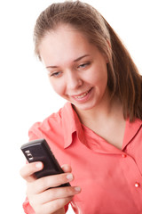 Teenager girl and mobile phone