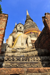 Fototapeta premium The temple of Wat Yai Chai Mongkol in Ayutthaya near Bangkok, Th