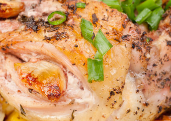 Barbecue meat  close-up as food background