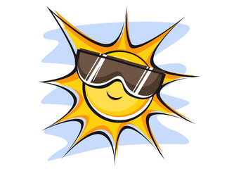 Sun wearing sun glasses