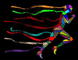 Fototapeta premium sagoma composta da colori che corre