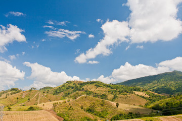 Mountain and blue sky in thailand