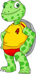 cute turtle with football costume