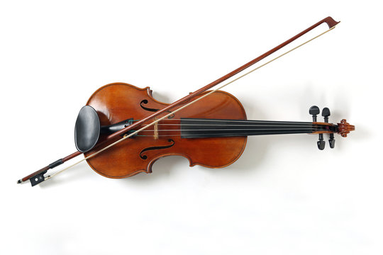 Liegende Geige von oben gesehen