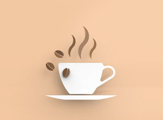 Coffee cup in vector-look on an orange background