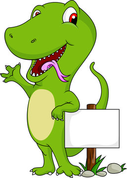 funny crocodile cartoon with blank sign