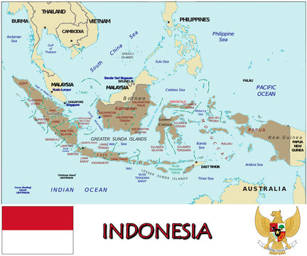 Indonesia Asia emblem map symbol administrative divisions