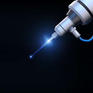 Industrial laser on black